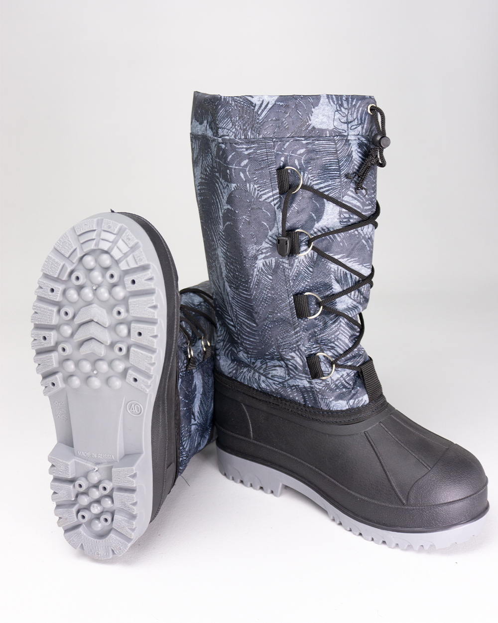 Сапог с комбинированным верхом Скороход вид спереди и подошва