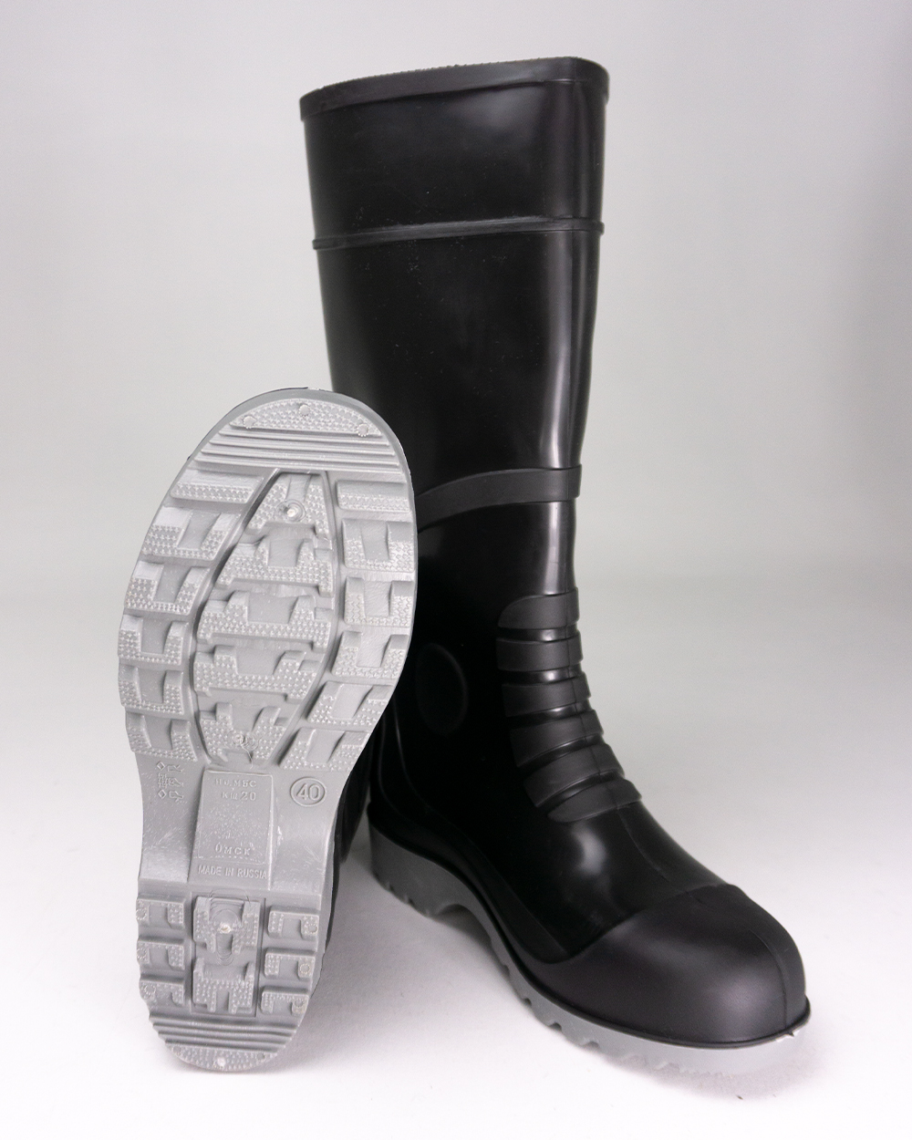 Сапоги ПВХ вид спереди и подошва