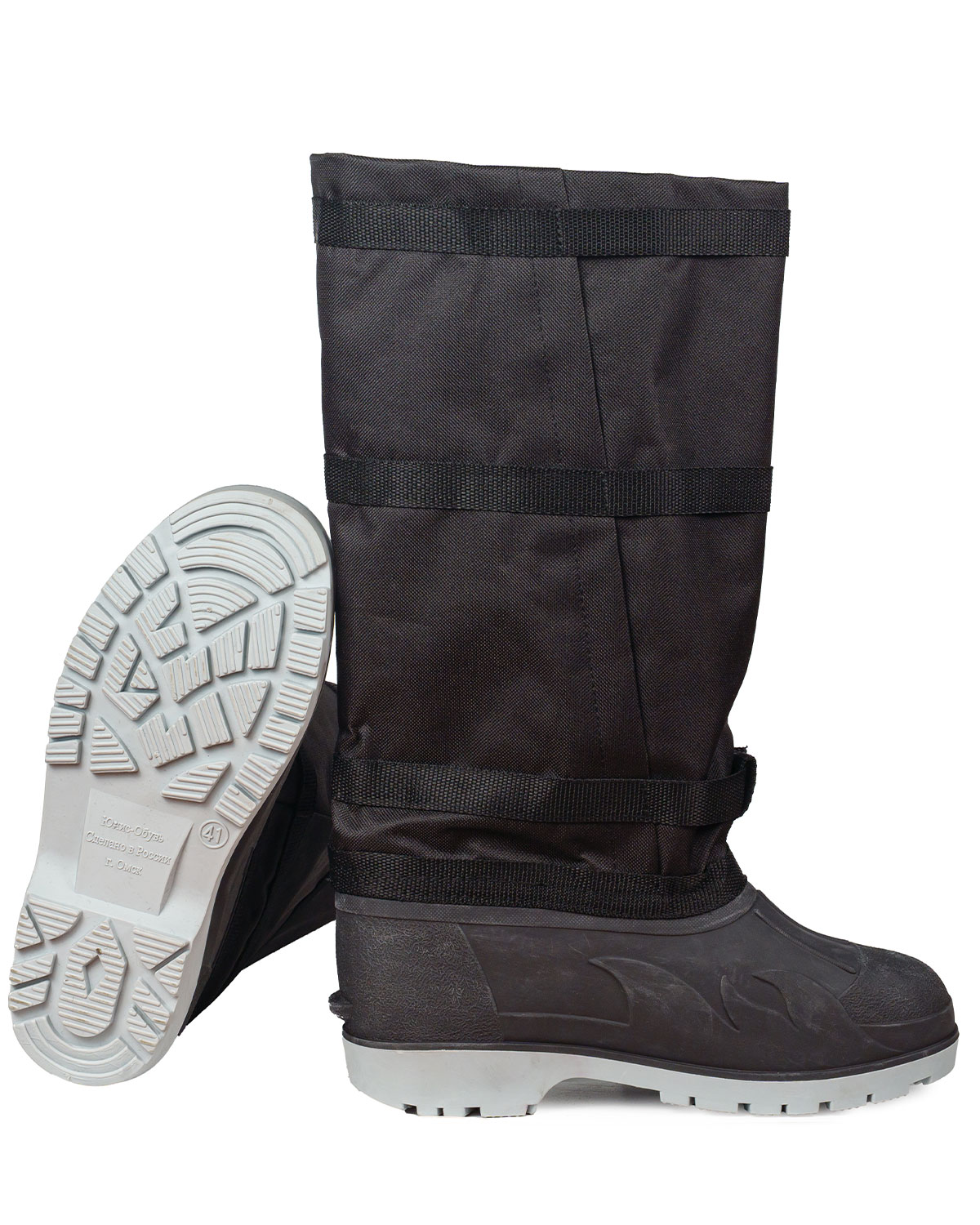 Сапог с комбинированным верхом Юнис вид сбоку и подошва