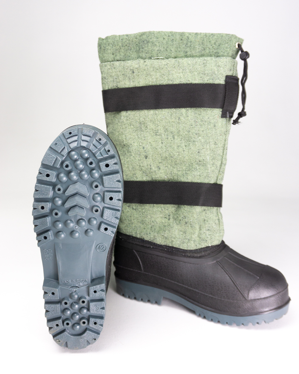 Сапог с комбинированным верхом Зимогор вид спереди и подошва