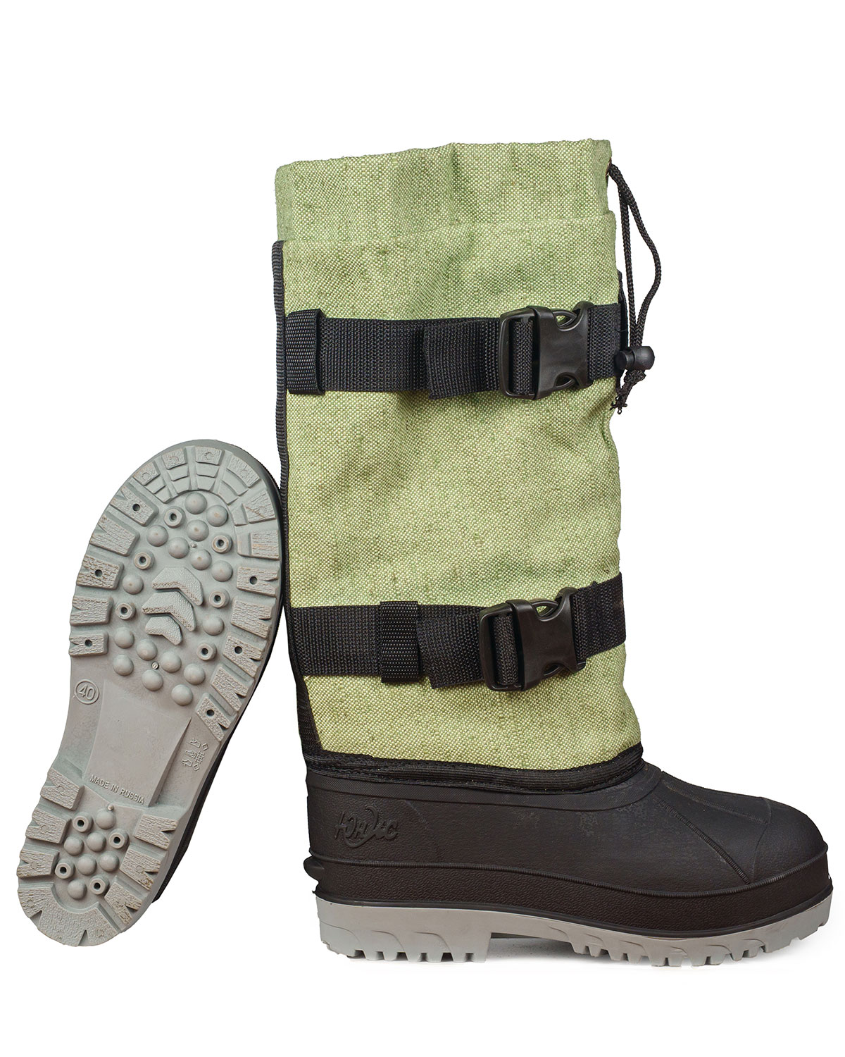 Сапог с комбинированным верхом Зимогор вид сбоку и подошва