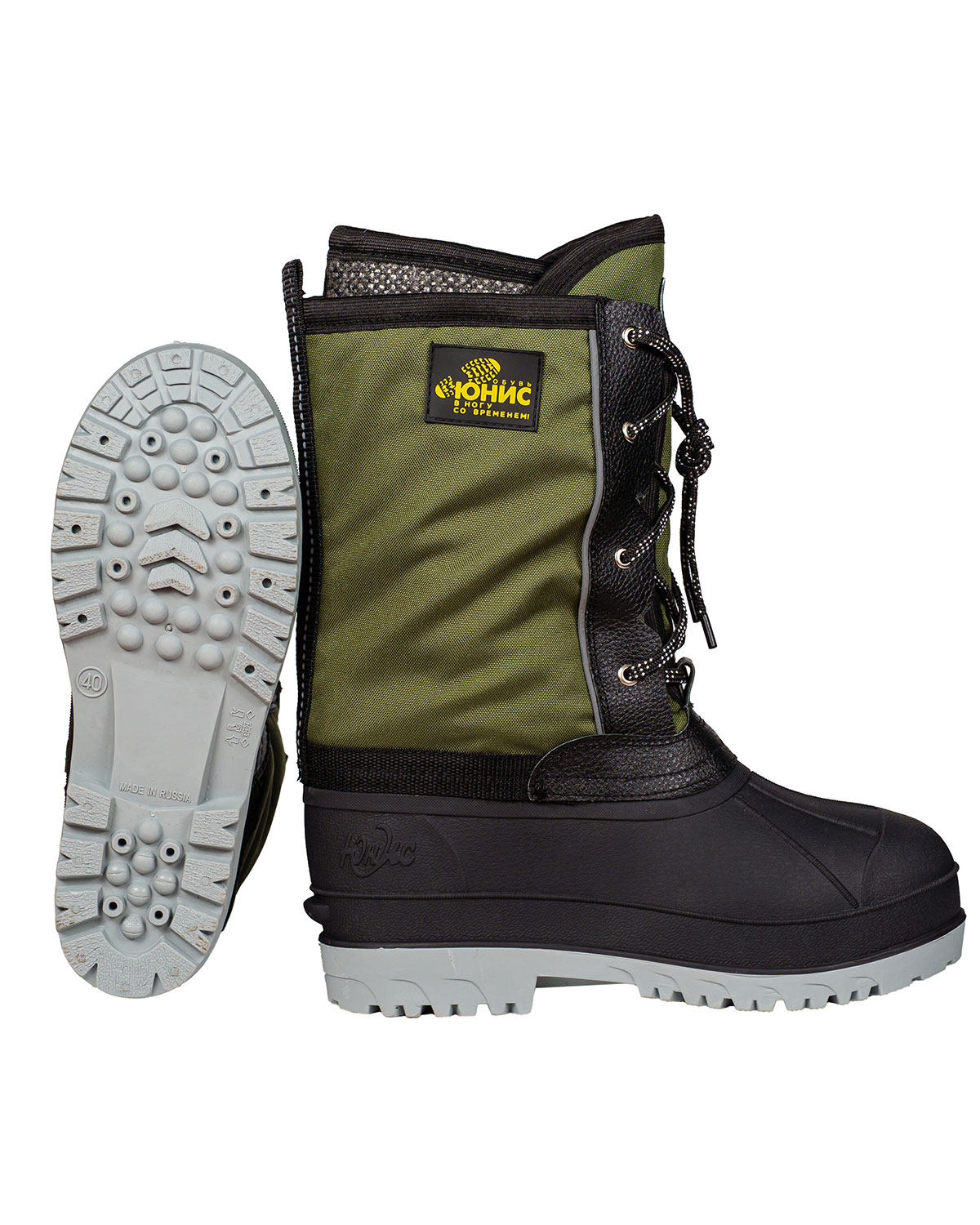 Сапоги с комбинированным верхом «Вектор-П» вид сбоку и подошва